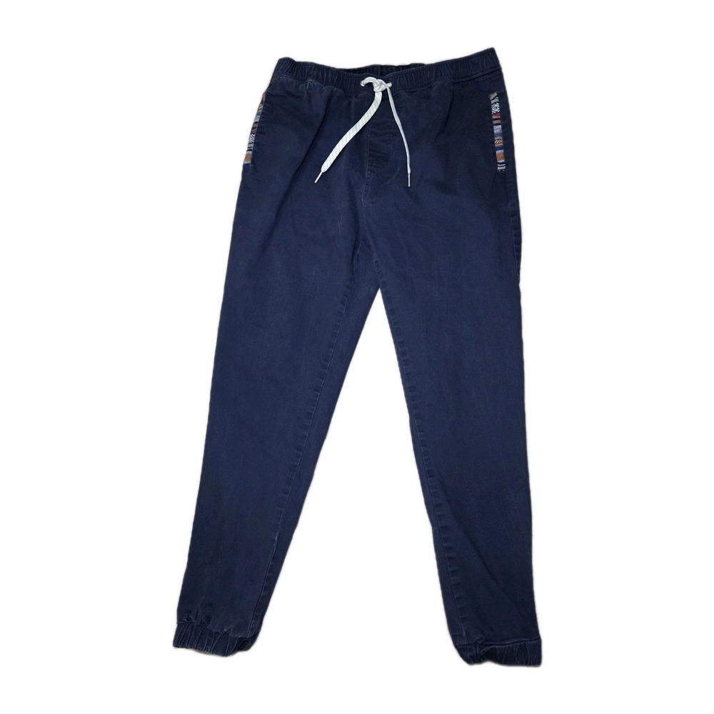 WOWIE Men's Jogger Pants‎ Size L Navy Blue Drawstring Stretch Casual Tapered
